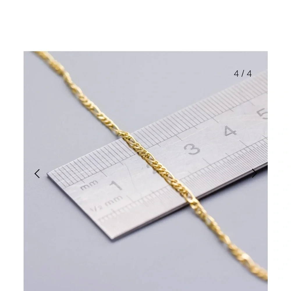 Vintage 9k solid gold figaro chain - Picture 2 of 4